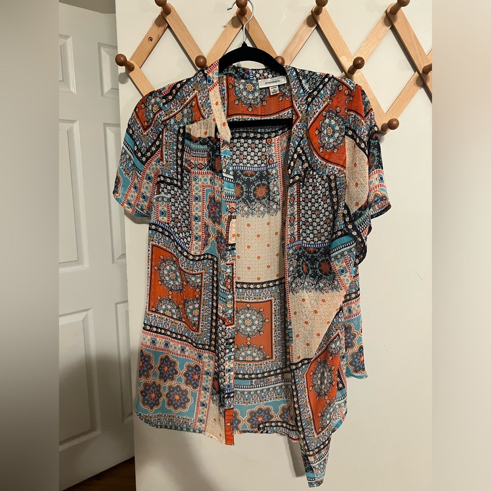 Dressbarn Paisley Patchwork Top